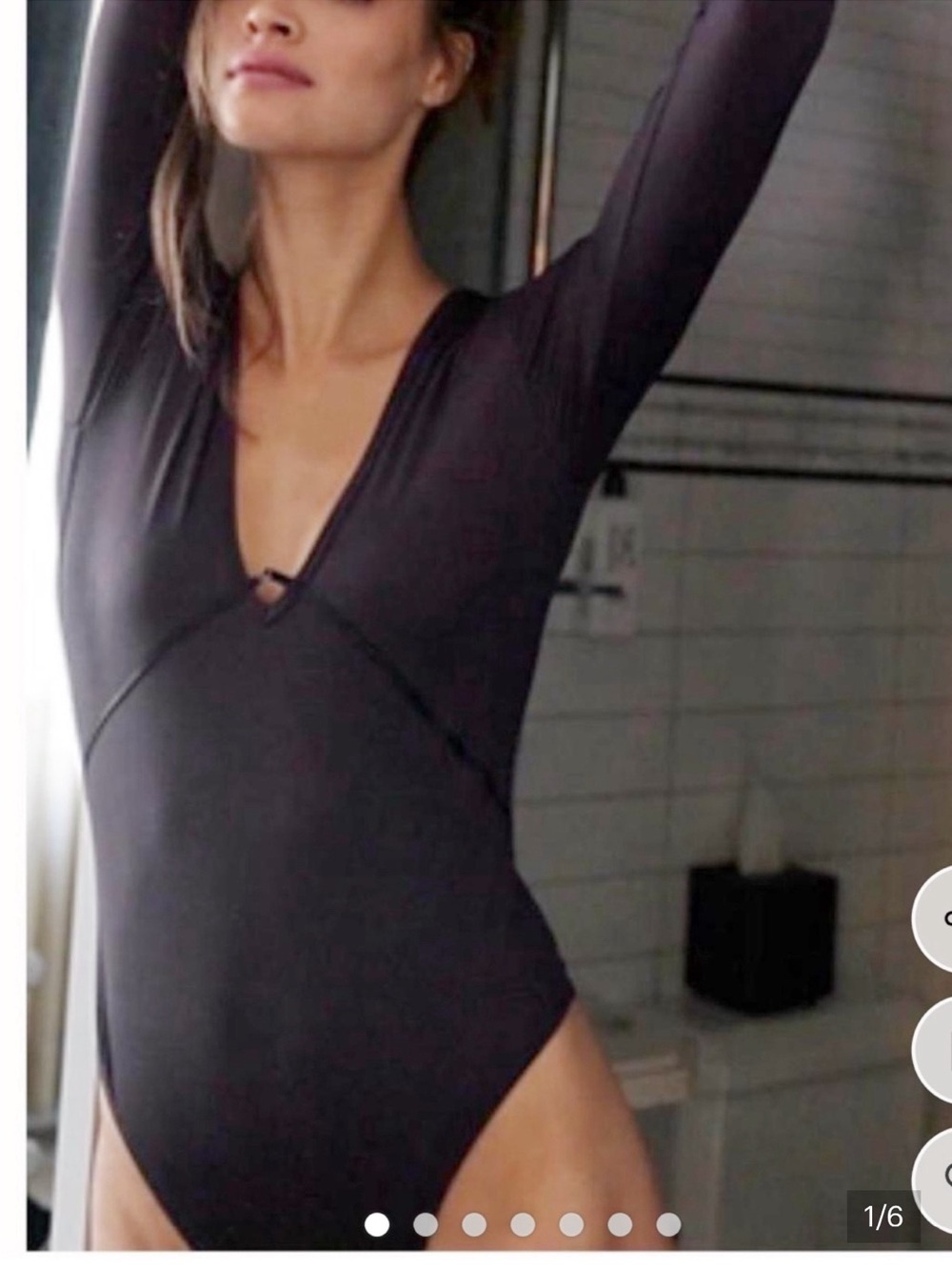 FREE PEOPLE VICTORIA BODYSUIT BLACK XS